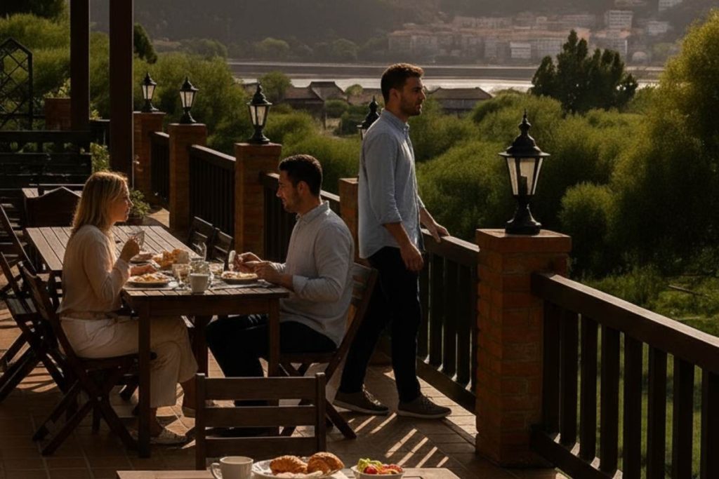 Desayuno y vistas Las Mimosas del Nalón