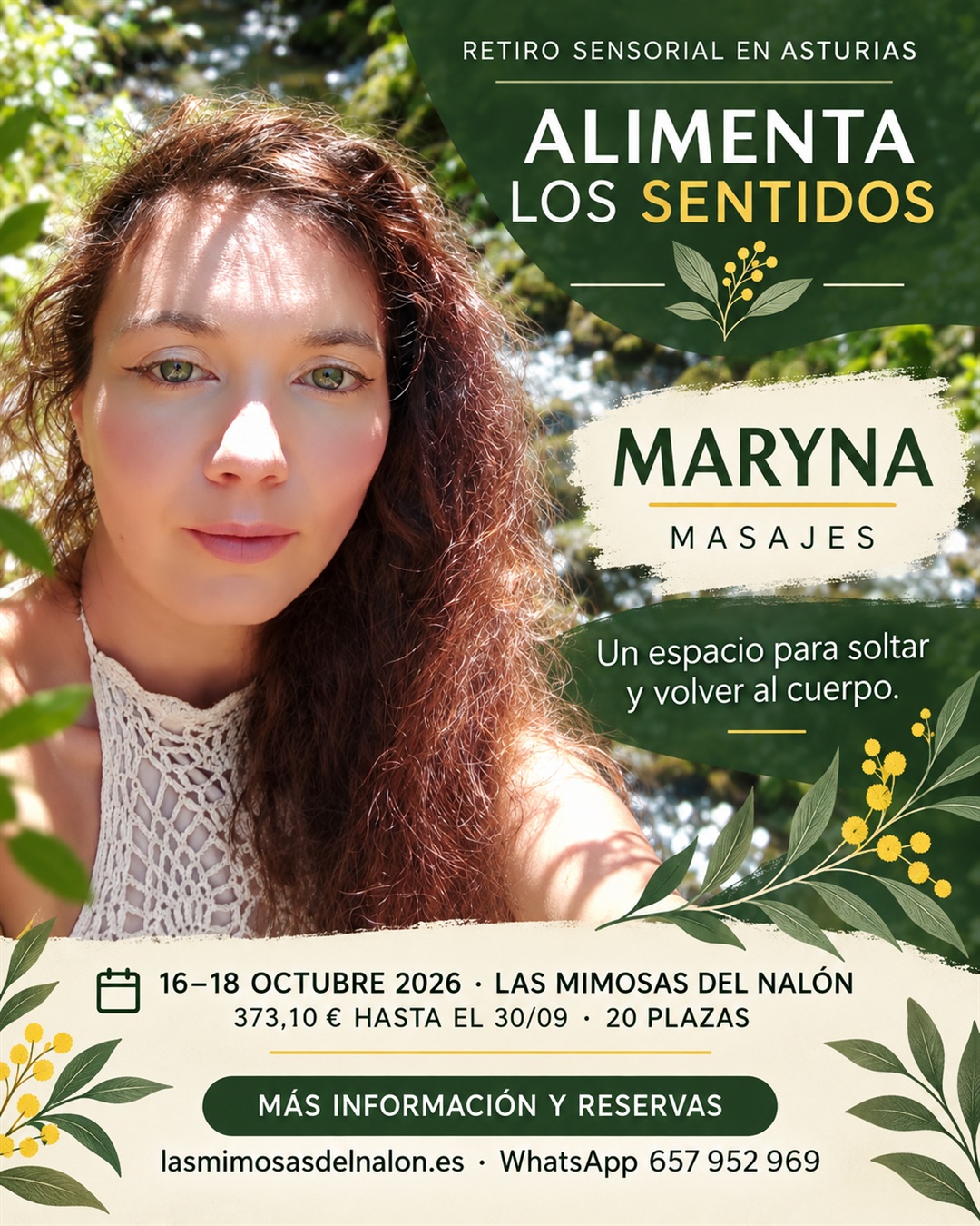 Maryna Pererva, masajes Flow y cuidado corporal