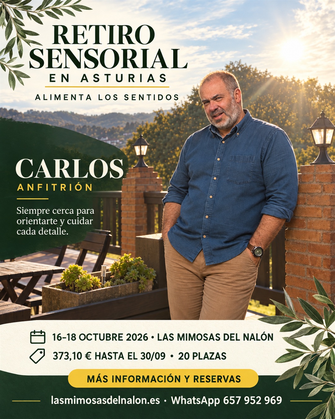 Carlos, anfitrión y coordinador del retiro Alimenta los Sentidos