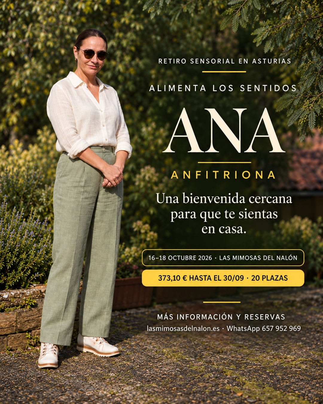 Ana, anfitriona y coordinadora del retiro Alimenta los Sentidos